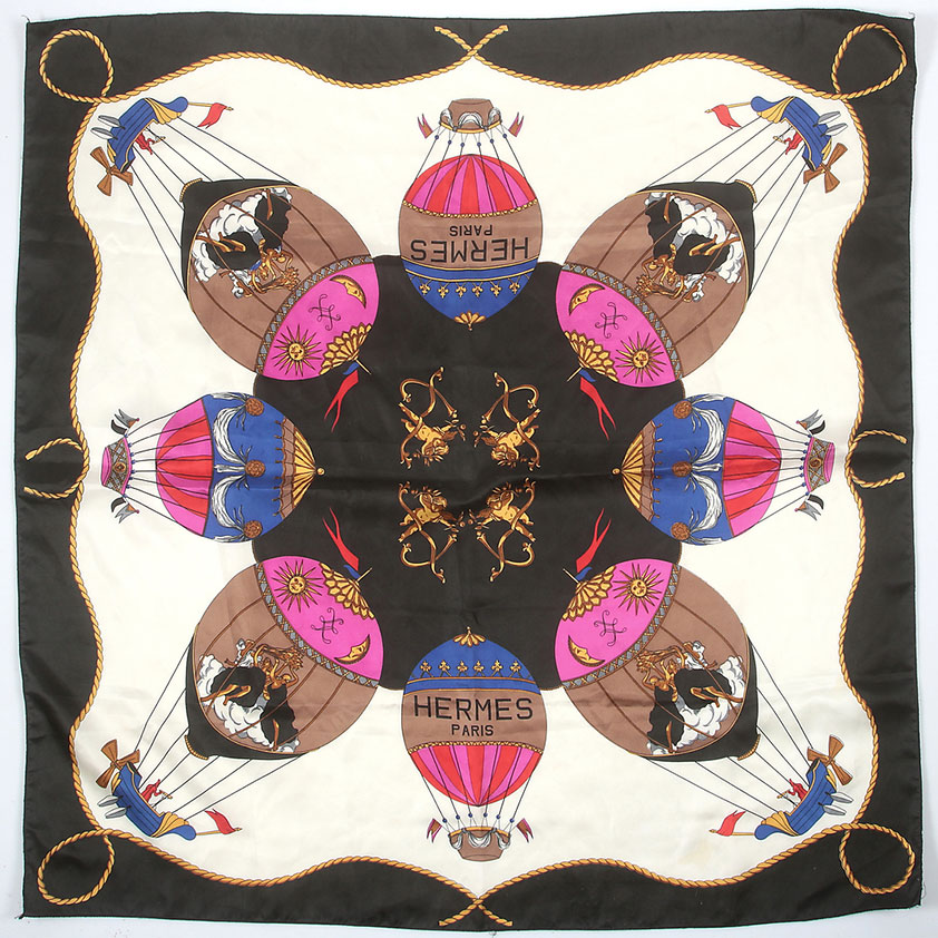 Hermes, Accessories, Hermes Black 0 Silk Hot Air Balloon Scarf