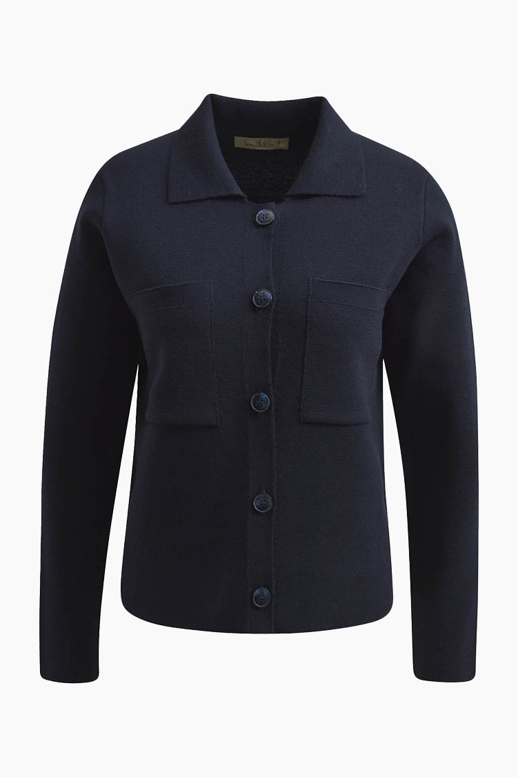 Navy knitted hotsell jacket
