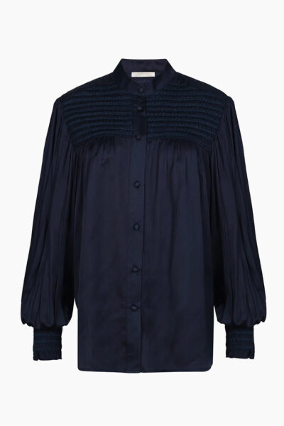 Melanie Navy Blouse