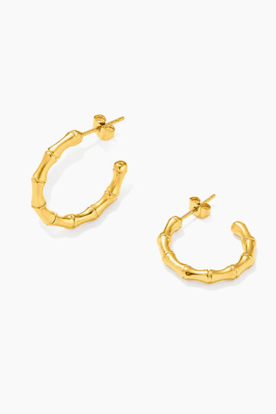 Shino Bamboo Hoop Earrings
