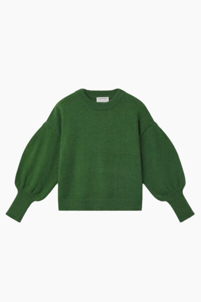 Green Balloon Sleeve Jumper