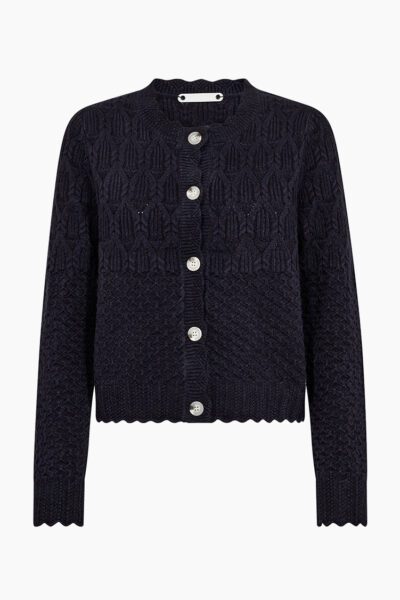 Navy Pointelle Cardigan