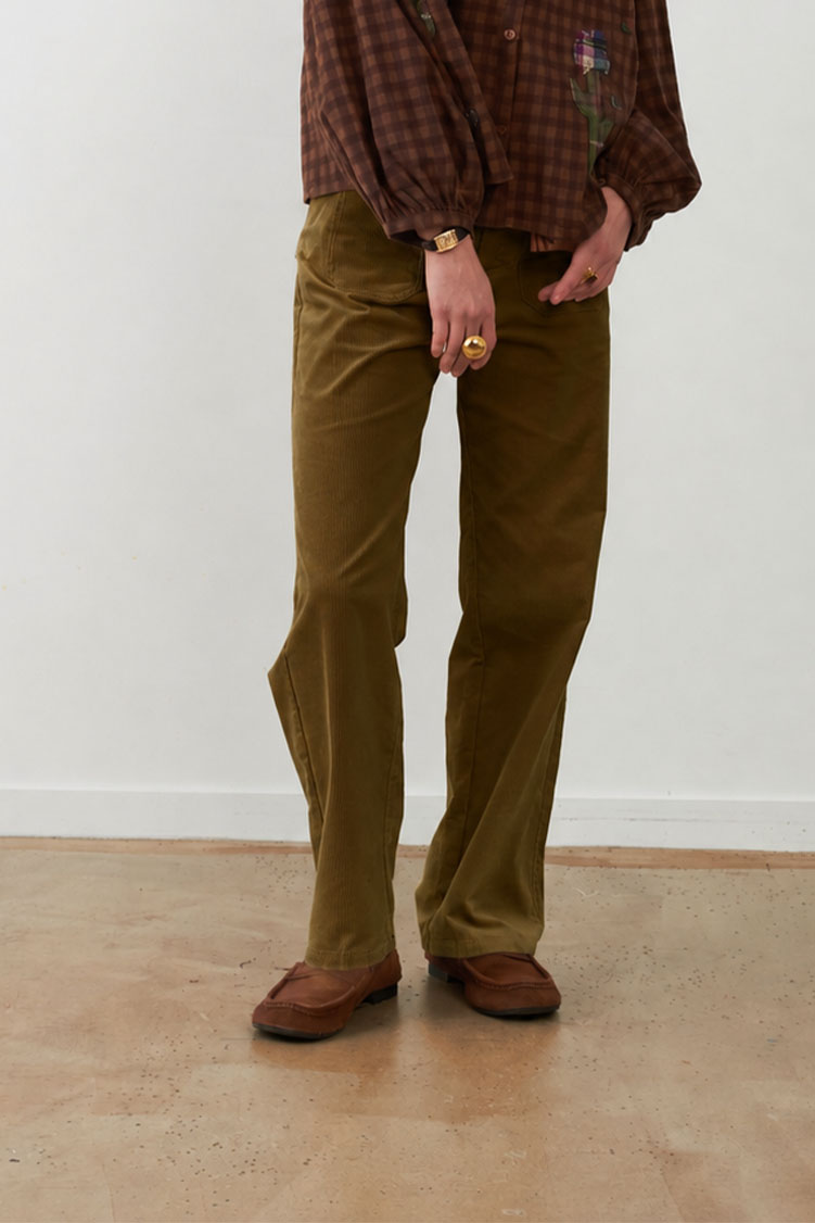 Olive Canelle Trousers - Image 2