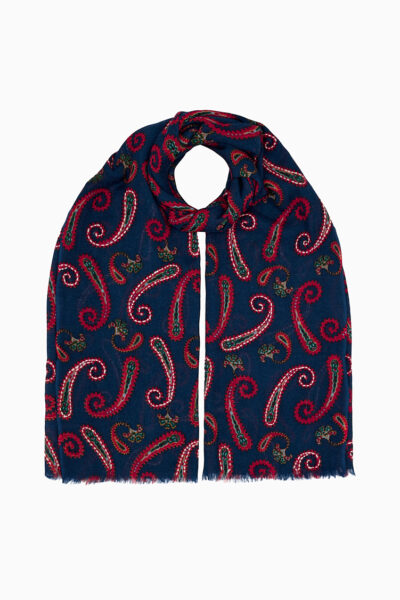 Ann-Marie Navy Paisley Scarf