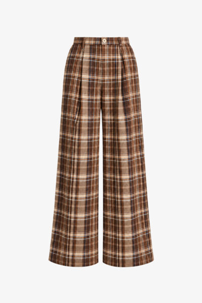 Brown Plaid Pants