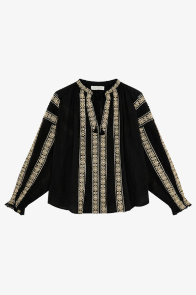 Rose Dentelle Black Blouse