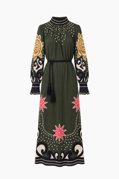 Amber Old Rose Green Maxi Dress