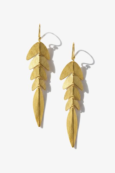 Gold Leaf Drop Earrings