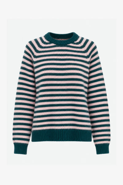 Green and Pink Striped Knit