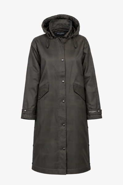Dark Brown Check Padded Coat