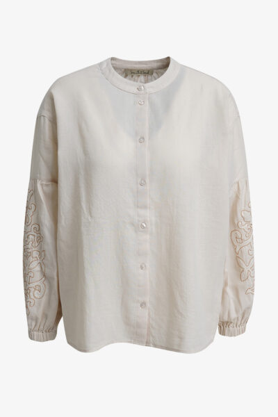 Oat Milk Embroidered Blouse